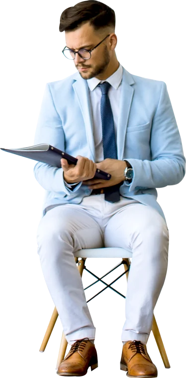 Professional with tablet